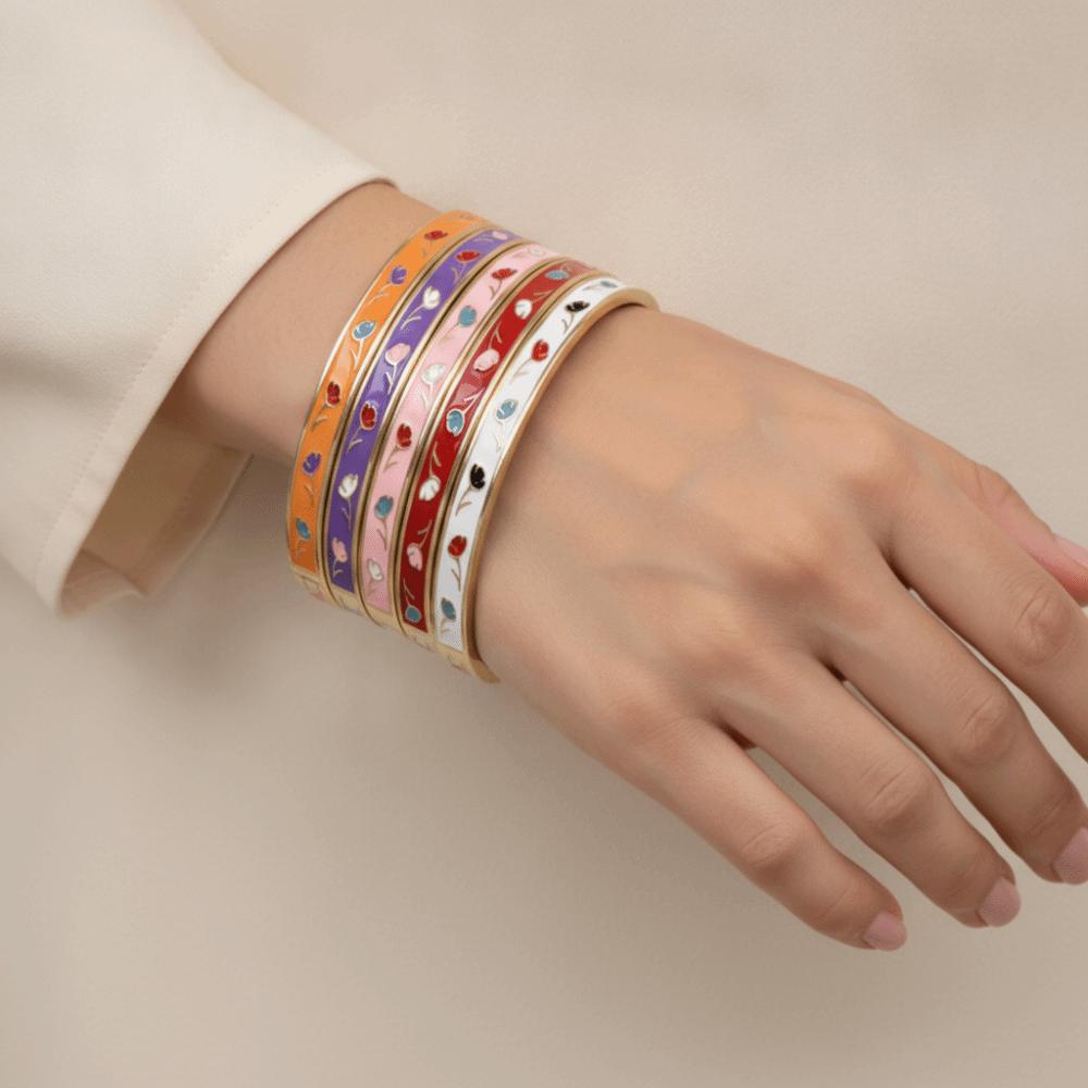 Colorful Vintage Cloisonne Bangle Traditional Women's Hand Bracelet Jewelry Gifts