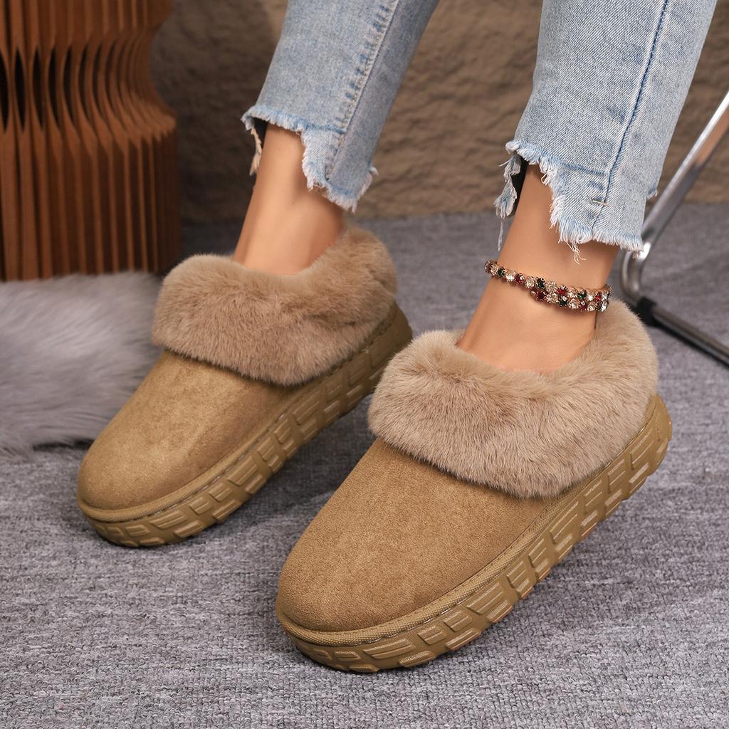 Thick-soled Snow Boots Women's 2025 Winter New Fleece Thickened Warm Cotton Shoes