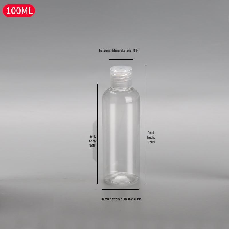 PET Transparent Flip-Top Liquid Dispenser Bottle, 10-50ml