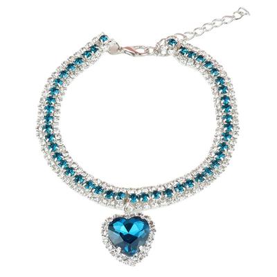 M-Modern-Dog Shiny Rhinestone Collar Cat Heart Diamond Jewelry Necklace Pet Bling Princess Collar Puppy Supplies Parts ,C