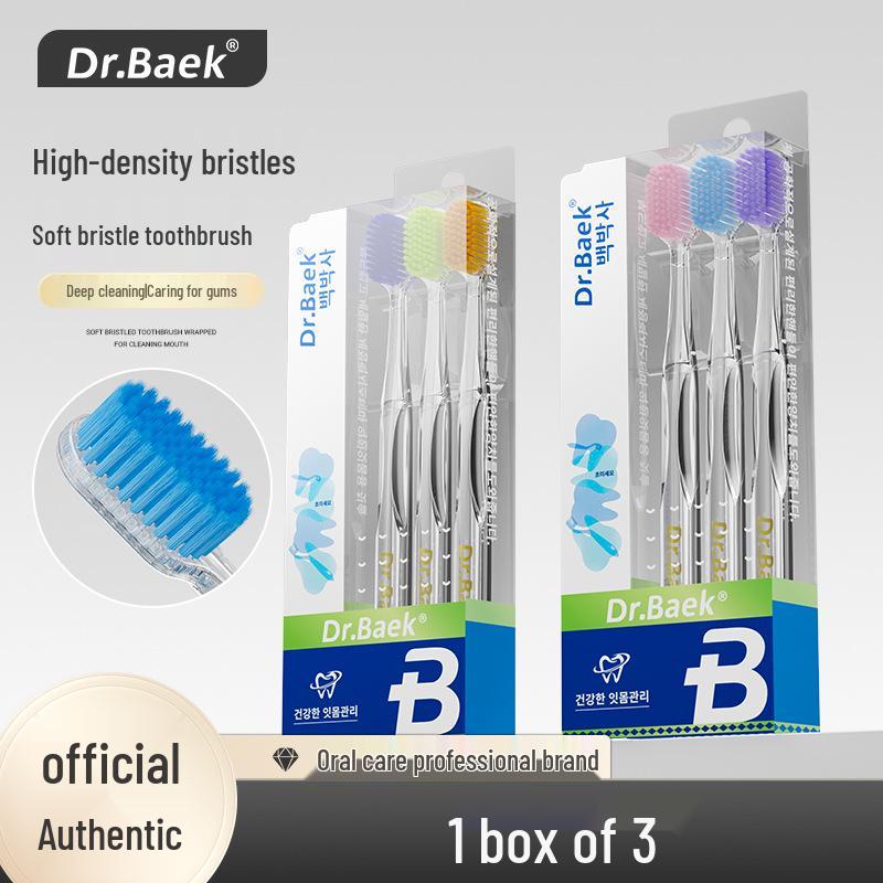 Korean Adult Wide Head Toothbrush with Soft Bristles for Advanced Cleaning and Gum Care - 3 Pack