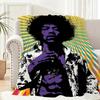 Guitarist Jimi Hendrix Throw Lightweight 240g Flannel Blanket Soft Skin-friendly for Summer Cooling