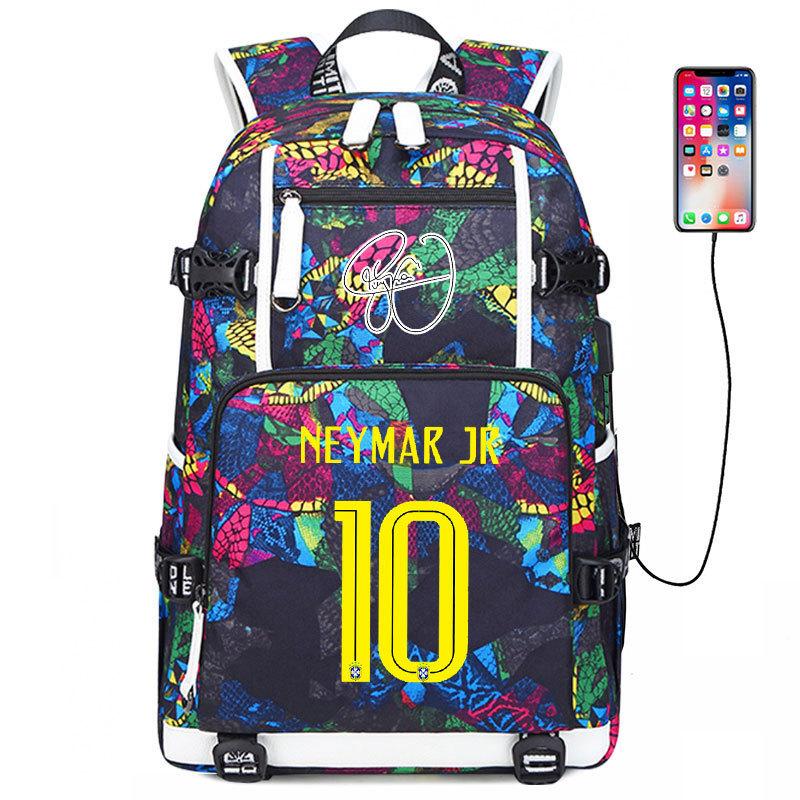 Large Capacity Football Backpack Mbappe School Bag Neymar Signature Backpack