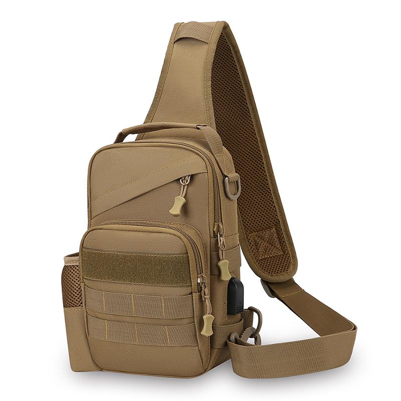 Men Chest Bag Tactical Sling Pack Multi-pocket Crossbody Bags with Bottle Pocket Outdoor Sport Shoulder Sack Hiking Camping Bags