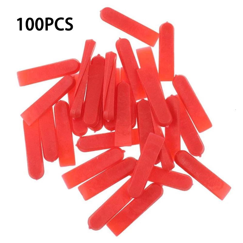 

100/200pcs Tile Spacers Plastic Tile Leveling System Reusable Laying Level Wedges Red Leveler Wall Flooring Tiling Tools