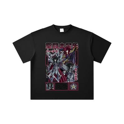 260 GSM Double Yarn 32 Count 100% Cotton Saint Seiya V4 Hades Print Unisex Heavy Cotton T Shirt
