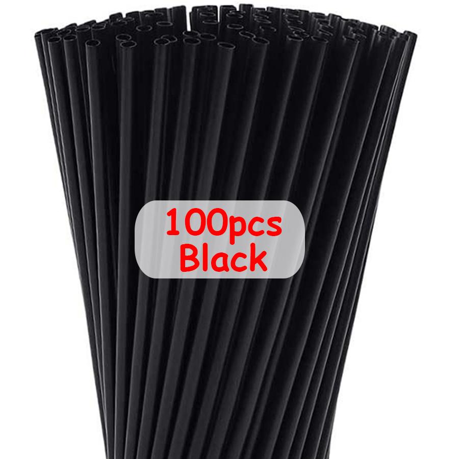 100pcs 25cm Disposable Plastic Straw Stretchable Artistic Curved Straw for Juice Beverage Soda Restaurant Tableware Accessories