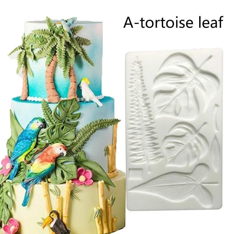 Multiple Graphic Turtle Leaf Lavender Flamingo Parrot Model Cute Fruit Shape Silicone Cake Decorate Mold Home KitchenBaking Tool