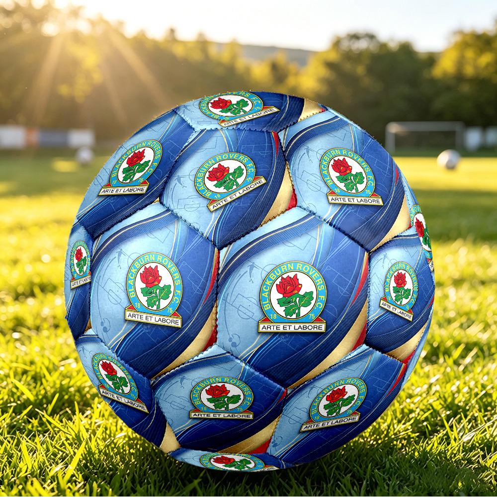 Blackburn Rovers Football Stampato Taglia 5 Pallone da Calcio BFootball, Antiscivolo Pallone da Calcio per Partite Adulti Souvenir per Tifosi di Calcio