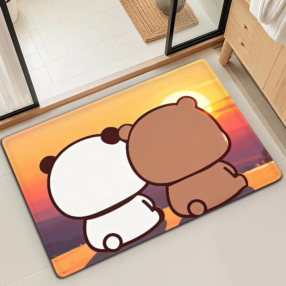 Bubu Dudu Cartoon Anime Door Mat Bath Microfiber Decorative Versatile Flannel Floor Mat Quick Dry Absorbent Non-slip Sole
