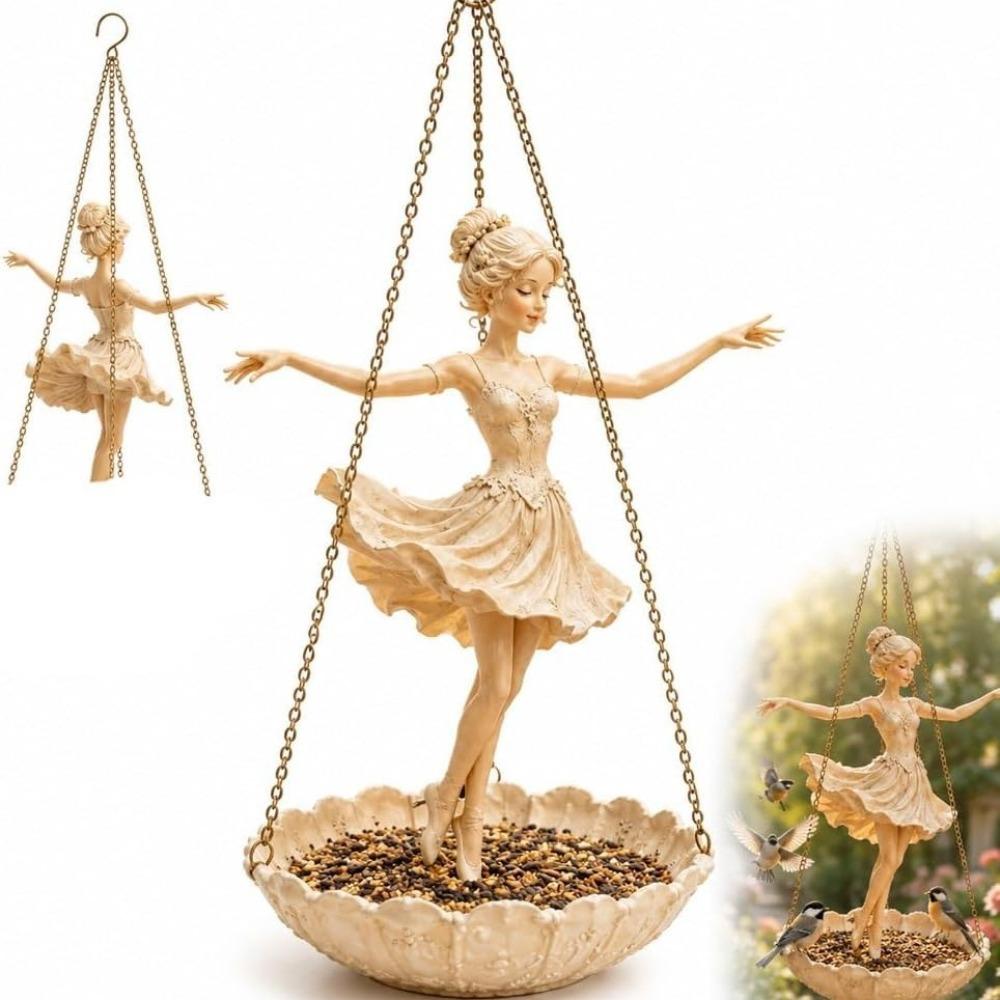 Resin Ballet Dancer Hanging Planter Elegant Vintage Fairy Flower Pot UV Resistant Save Space Flower Container Indoor Decor