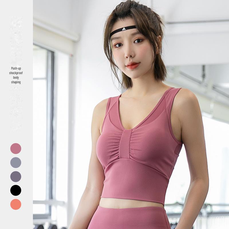

Спортивный бюстгальтер Juyitang Shockproof для фитнеса и йоги - Глубокая U-образная спинка и поддерживающая конструкция Small