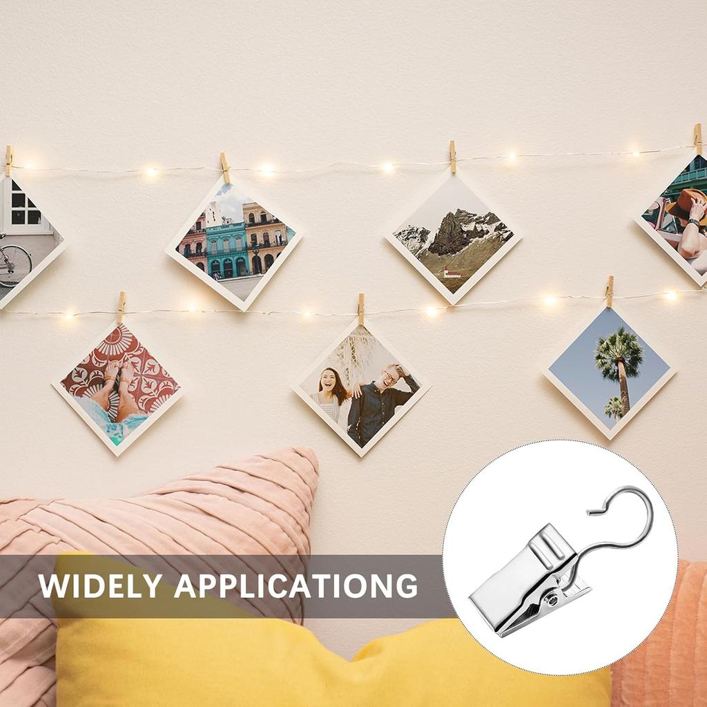 200/10PCS Etal Curtain Clips Hanging Photos Drapes Clamps Tent Lights Party Decorations Crafts Clip Christmas Party Wire Holder