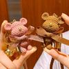 Cute Resin Keychain Charm Bow Bear Pendant For Women Bag Car Keyring Mobile Phone Fine Jewelry Accessories Kids Girl Gift