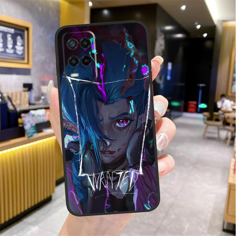 Arcane Jinx Vi Anime Case For OPPO A53 A31 A5 A9 A96 A76 A16 A54 A74 A94 A52 A72 A92 A93 A15 A57 A77 A17 Cover