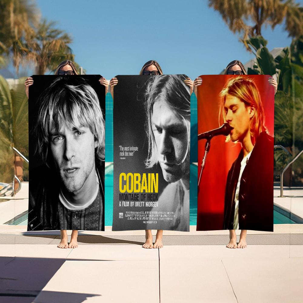 Singer K-Kurt C-Cobain Beach Towel For Kids Bath Towel Pool Towel Vacation Gift Picnic Towel Party Gift