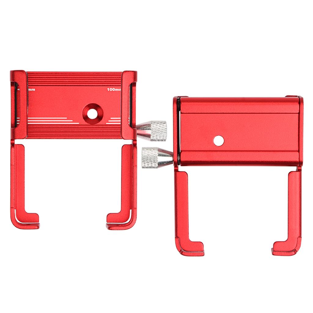 Aluminum Alloy Bike Phone Holder Universal Bike Phone Mount Motorcycle Phone Holder with Silicone Buckle Fastener Red