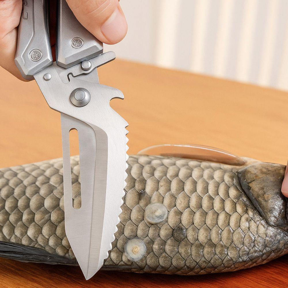 With Safety Buckle Chicken Bone Scissor Removable Food Scissor Kitchen Scissor Camping