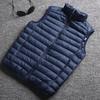 Mens Lightweight Cotton Blend Vest Winter Fall Sleeveless Puffer Gilet With Stand Collar Zipper