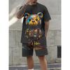 Set Estivo Casual da Uomo con T-shirt e Pantaloncini Abbigliamento Sportivo Due Pezzi Stampa 3D di Ancora Moda Stile Hawaiano Street Single