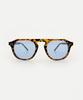 KOLEAT Women Layered Horn-Rimmed Retro Big Round Uv Protection Tinted Sunglasses [Brcrb]
