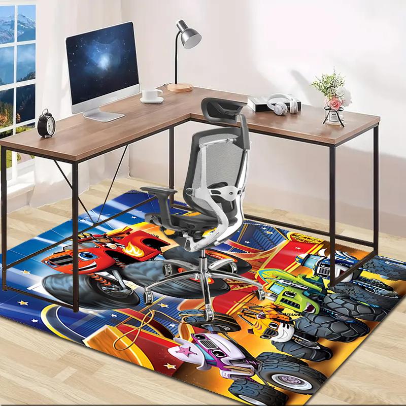 1pc Blaze and the Monster Machines (4) Design Area Rug - Non-Slip, Soft & Cozy Floor Mat for Living Room, Bedroom, Office - Indoor/Outdoor Decorative