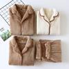 Korallenfleece Partner-Pyjama-Set - Verdicktes Flanell für Damen und Herren, Warm, Große Größen für Herbst/Winter.