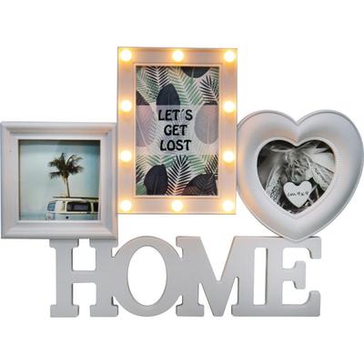 Home Photo Frame Made of White Plastic with LED Lighting