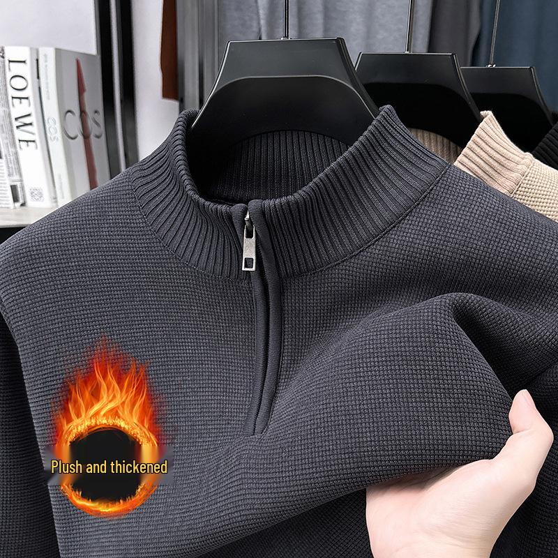 Мужской трикотаж на молнии из бархата: Теплый зимний худи-пуловер M fits 95-115 jin