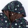 Womens Winter Warm Outwear Floral Print Hooded Pockets Vintage Oversize Coats