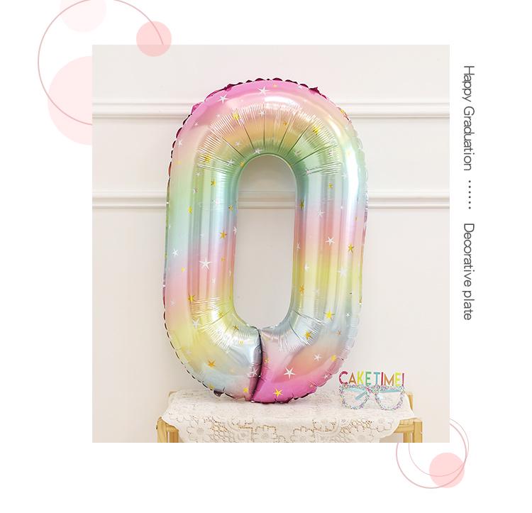 Balões de Estrela e Número com Gradiente Arco-Íris de 40 polegadas para Decoração do 1º Aniversário do Bebê