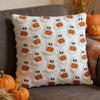 Ghost Pumpkin Plush Faux Fur Pillow Covers Soft Halloween Decor for Sofa Couch Bed Living Room White Orange Pillowcases 45x45CM