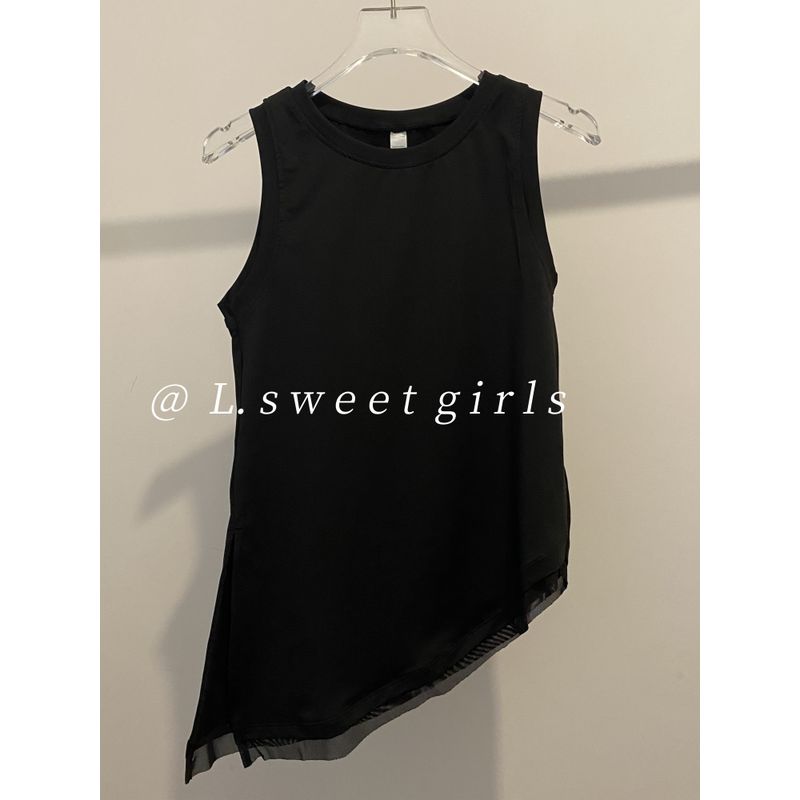 

Yoga Clothes Women s Sleeveless Sports Side Slit Vest Outer Wear Tight Quick-Drying Fitness Clothes Short Sleeve Running Tops Black M