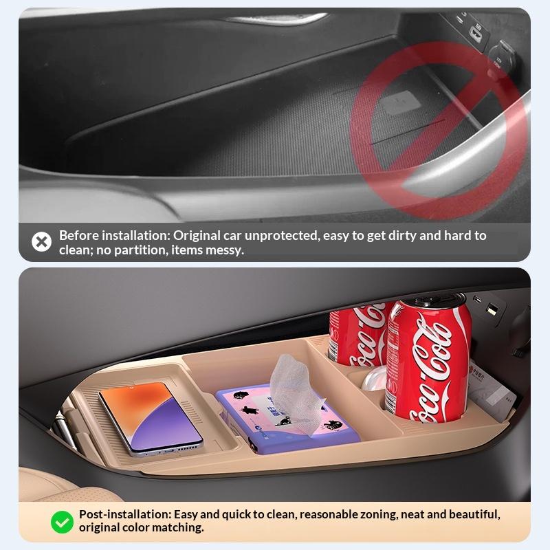 For 2024 BYD Song Ldmi Car Center Console Modification Anti-slip Pad Central Control Lower Storage Box Car Interior Accessories
