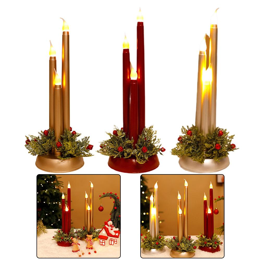 1PC Christmas Halloween LED Candles Flameless Christmas Candles Photo Props Ornament For Home Decoration 30*10cm Table Decor