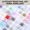 12 Grids 3D Bows Nails Art Charm Bowknot Nail Charms Nails Art Gems for Party