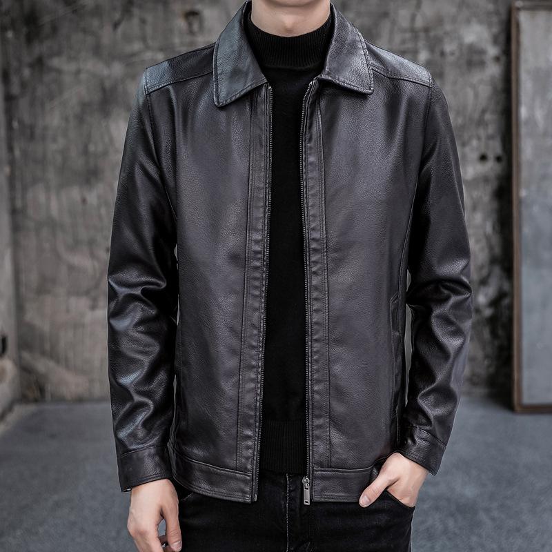 Herren PU-Leder Stehkragen Jacke - Weich, Vielseitig, Leichter Business Casual Mantel für Herbst und Winter