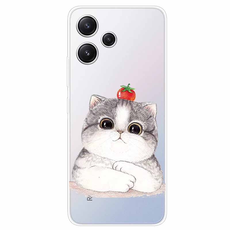For Xiaomi Redmi 12 Case Flowers Clear TPU Silicon Funda Capa On for Redmi 12 4G / Redmi12 5G Soft Covers Transparent Coque Bags