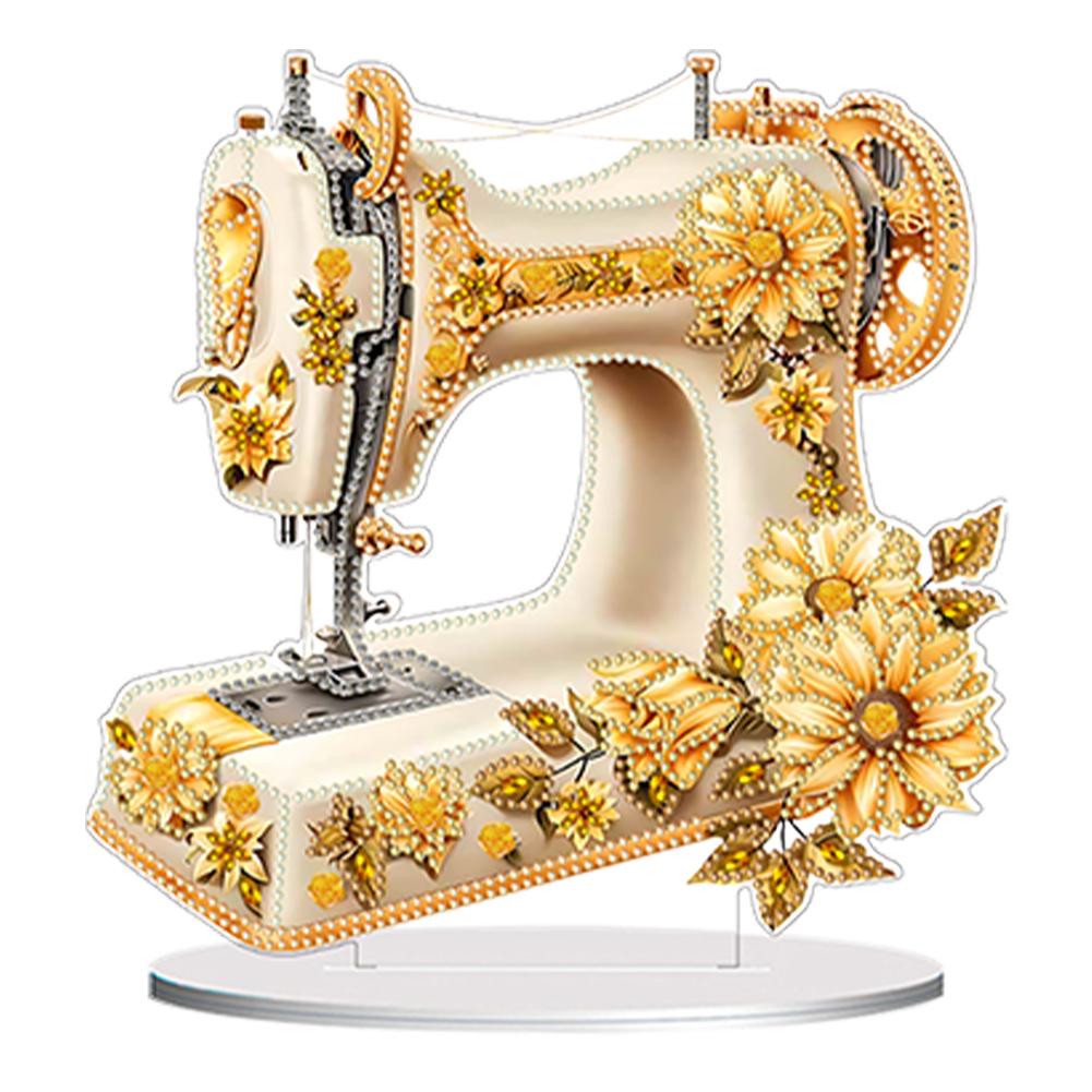2D/Flat Sewing Machine DIY Diamond Painting Tabletop Ornaments Kit Diamond Painting Desktop Decorations Bedroom Table Decoration