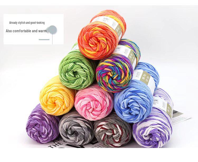Eight-Strand Cotton Milk Yarn for DIY Crochet and Knitting - Medium Thick, Ideal for Handmade Scarves.