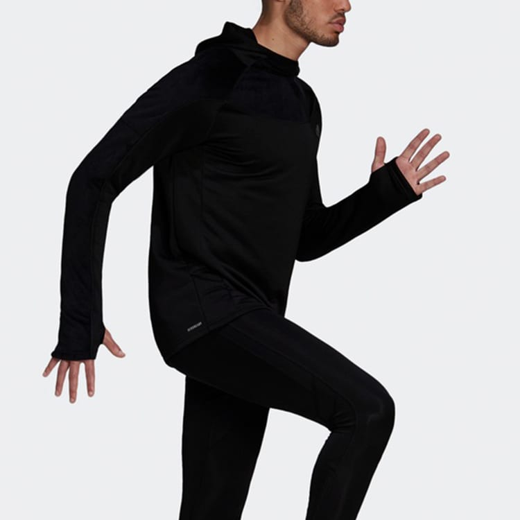 Adidas Sweatshirts Men's Black Hooded Moderate Regular FS9802