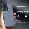 Phone Case Redmi K60/K60 Pro/K60 Champion Edition, Full Lens Protection, Ultra-Thin Silicone Shockproof Simple Leather Texture Case, Misty Blue