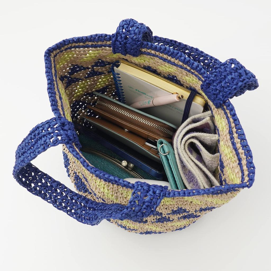 Raw wool itohenlab knitting kit geometric patterned knitted bag #9-3