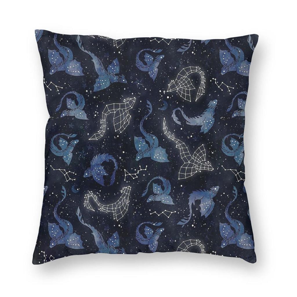 Dragon Star Constellations Pillowcase Polyester Linen Velvet Pattern Zip Decorative Pillow Case Sofa Seater Cushion Cover