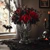 Durable Decorative Vase Egyptian Cat God Vase, Halloween Gothic Matte Black Dark Style Flower Solid Texture Jar Holder, Multifunctional Storage