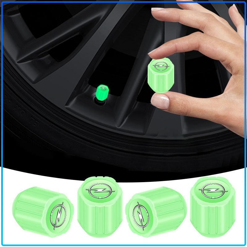 Luminous Car Tire Valve Caps Fluorescent Motorcycle Wheel Tyre For Opel Astra H G J Insignia Mokka Zafira Corsa Vectra B C D
