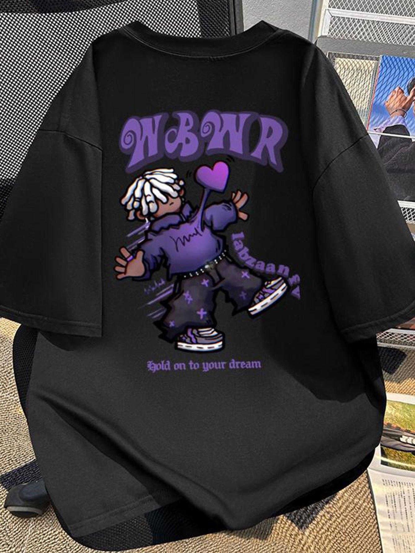 

Men S Graphic T-Shirt - White Crewneck Tee with Purple Let XL дубильна кора