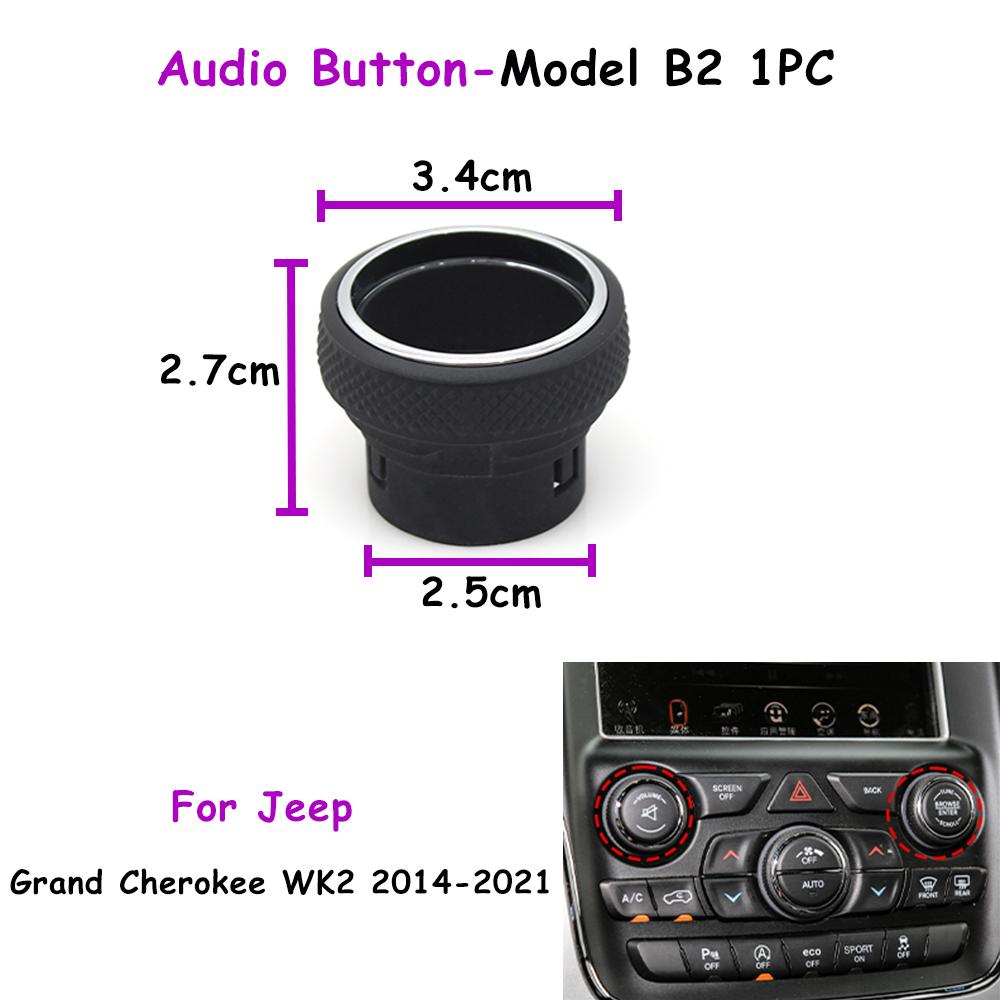 

WK2 2014- Автомобільна передня центральна консоль Керування кондиціонером Автоматичний поворотний перемикач Кнопка Радіо Регулятор гучності Поворотна ручка Для Jeep Grand Cherokee Audio Button-B2