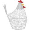 ABOOFAN Chicken Wire Egg Basket Egg Holder Farmhouse Rustic Vintage Rooster Decor Wire Basket for Collecting and Countertop Egg Storage (White)