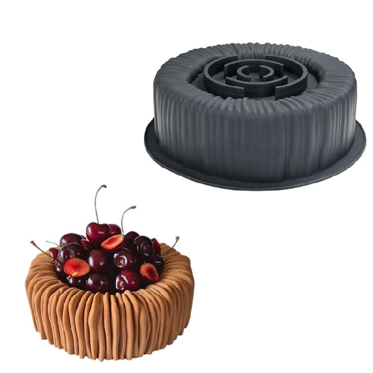 Hitzebeständige Silikon-Mousse-Kuchenformen Zylindrische Spirale Schokoladen-Backformen Kreative Dessertform